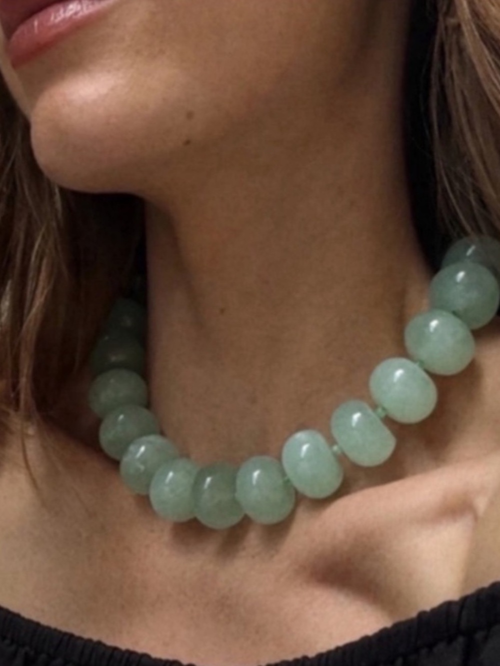 Beaded Marble Statement Chunky  Necklace